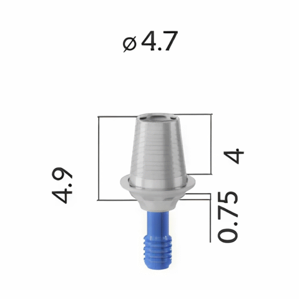 Артикул 4964 CCTB-0.75-R-IH Титановая платформа IH CAD/CAM без антиротационного посадочного элемента, высота манжеты 0,75 мм